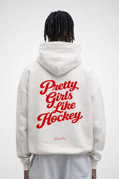 Oversized Hoodie Pretty Girls Like Hockey